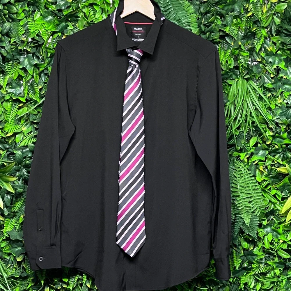 Frangi Men's Tie Made‎ in Italy Silk Necktie Striped Gray Purple Black 3137